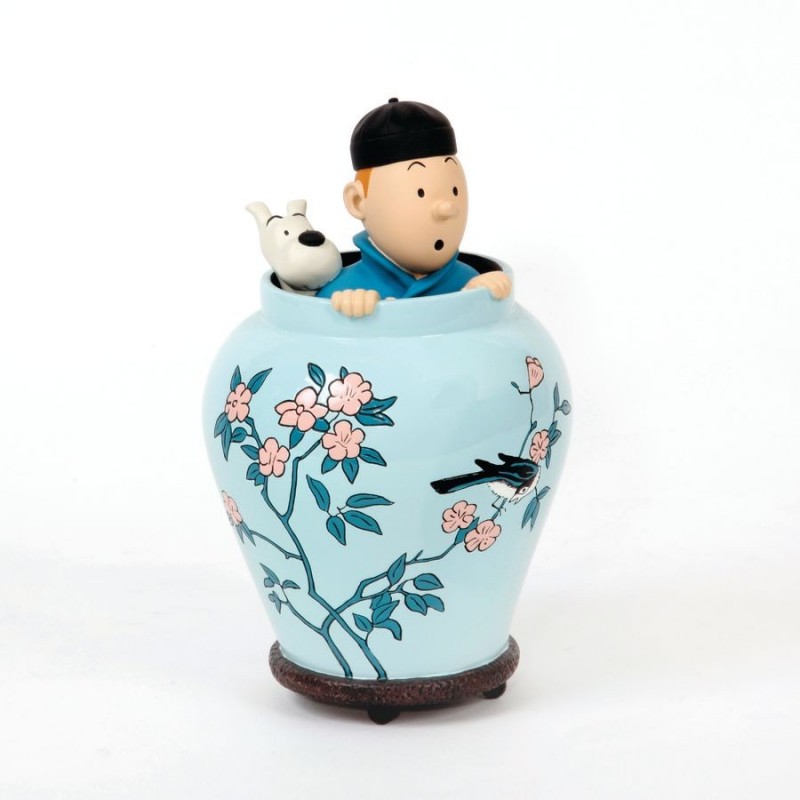 Figurine Moulinsart Tintin - Potiche Lotus Bleu 17 cm
