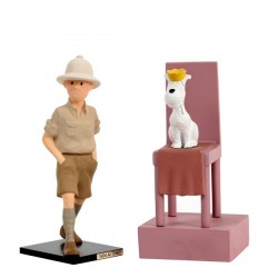 Leblon Moulinsart Tintin - Milou trône Congo (15cm)
