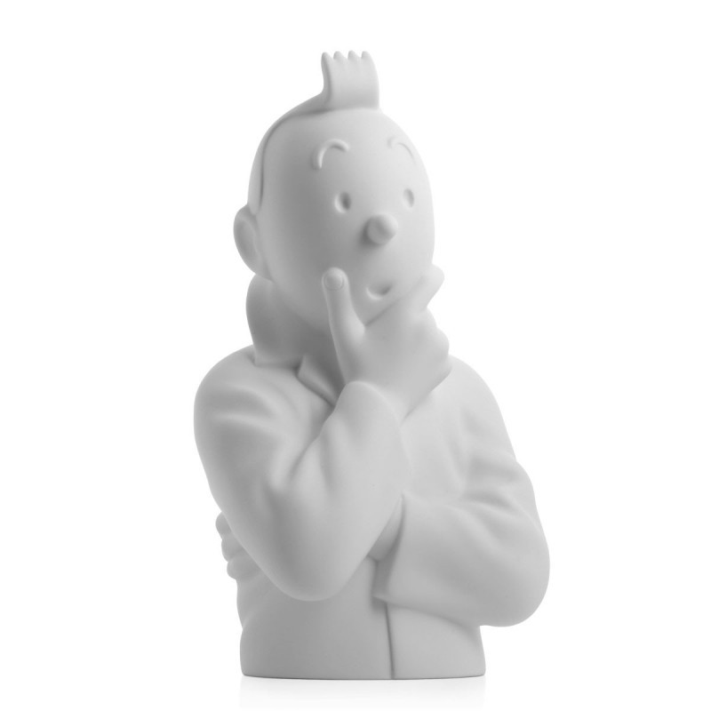 Figurine Moulinsart Tintin - Buste porcelaine Tintin pense 12cm (Mat)