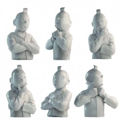 Figurine Moulinsart Tintin - Buste porcelaine Tintin pense 12cm (Mat)