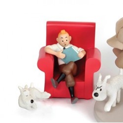 Figurine Moulinsart Tintin - Tintin et Milou fauteuil (Japon)