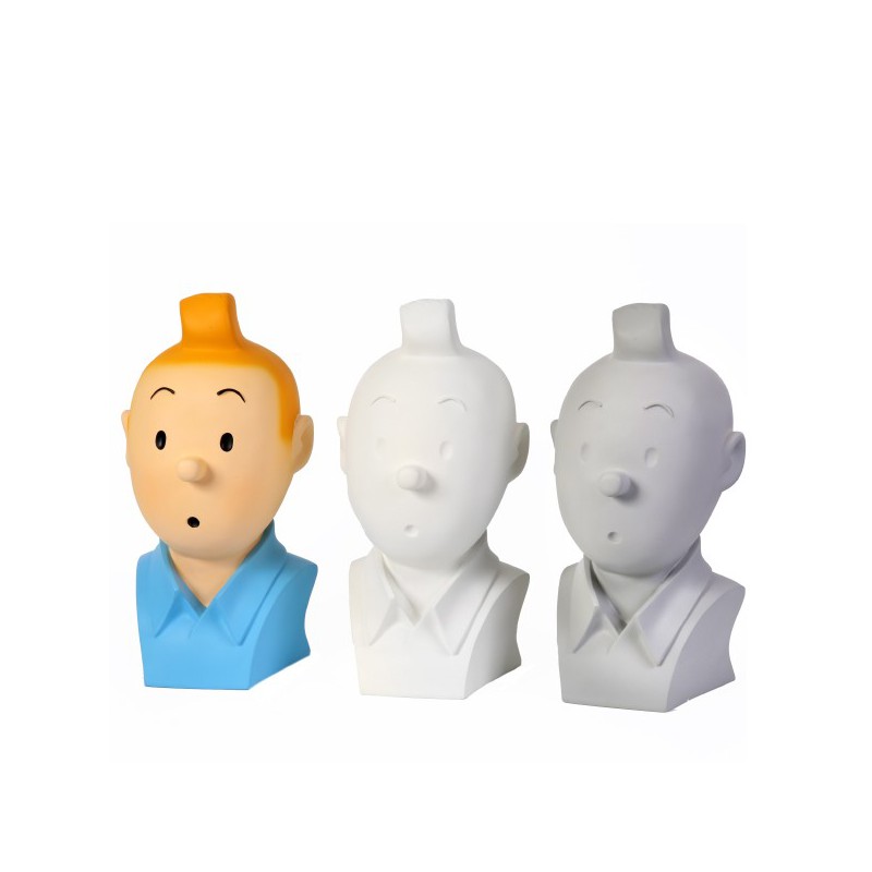 Figurine Moulinsart Tintin -  Buste Tintin monochrome gris