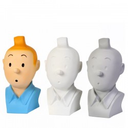 Figurine Moulinsart Tintin - Buste Tintin monochrome blanc