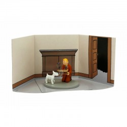 Figurine Moulinsart Tintin - Diorama Tintin tenant la Licorne