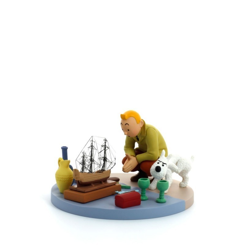 Figurine Moulinsart Tintin - Diorama Tintin Marché aux Puces