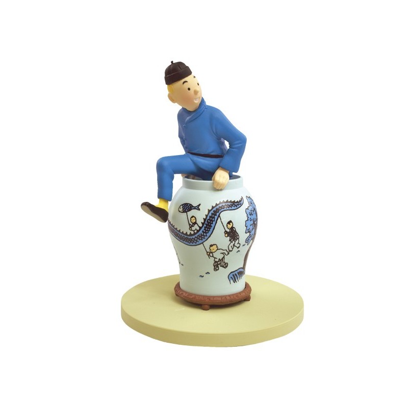 Figurine Moulinsart Tintin - Diorama Tintin sortant de la potiche Figurine Moulinsart Tintin - Diorama Tintin sortant de la potiche