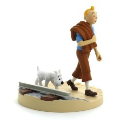 Figurine Moulinsart Tintin - Diorama Tintin voie ferrée