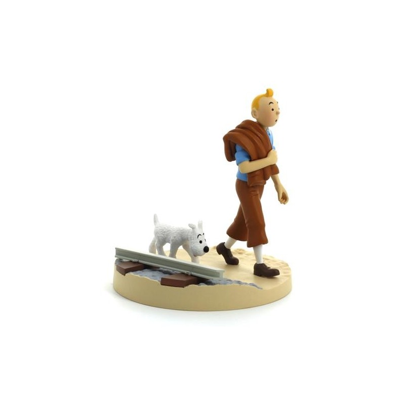 Figurine Moulinsart Tintin - Diorama Tintin voie ferrée