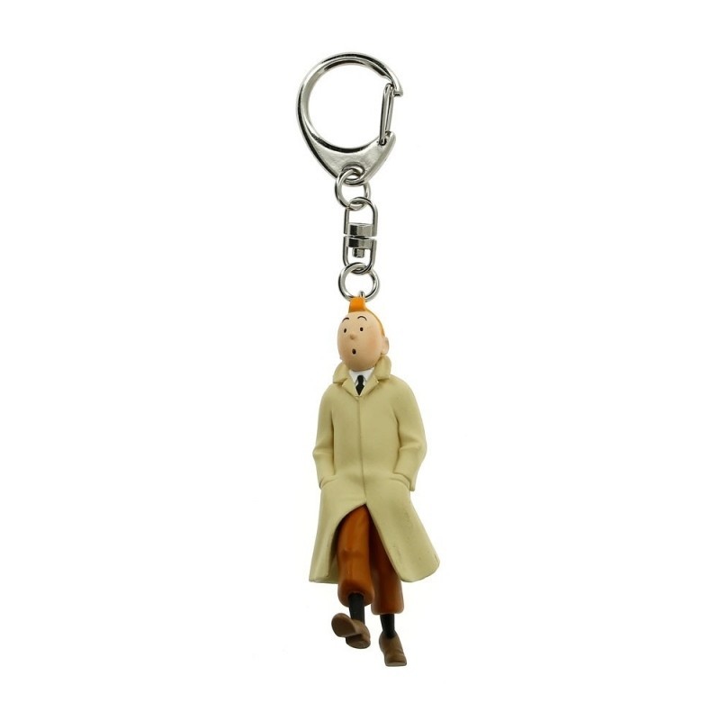 Figurine Moulinsart Tintin - Tintin trench marchant 9 cm (Porte-clefs)
