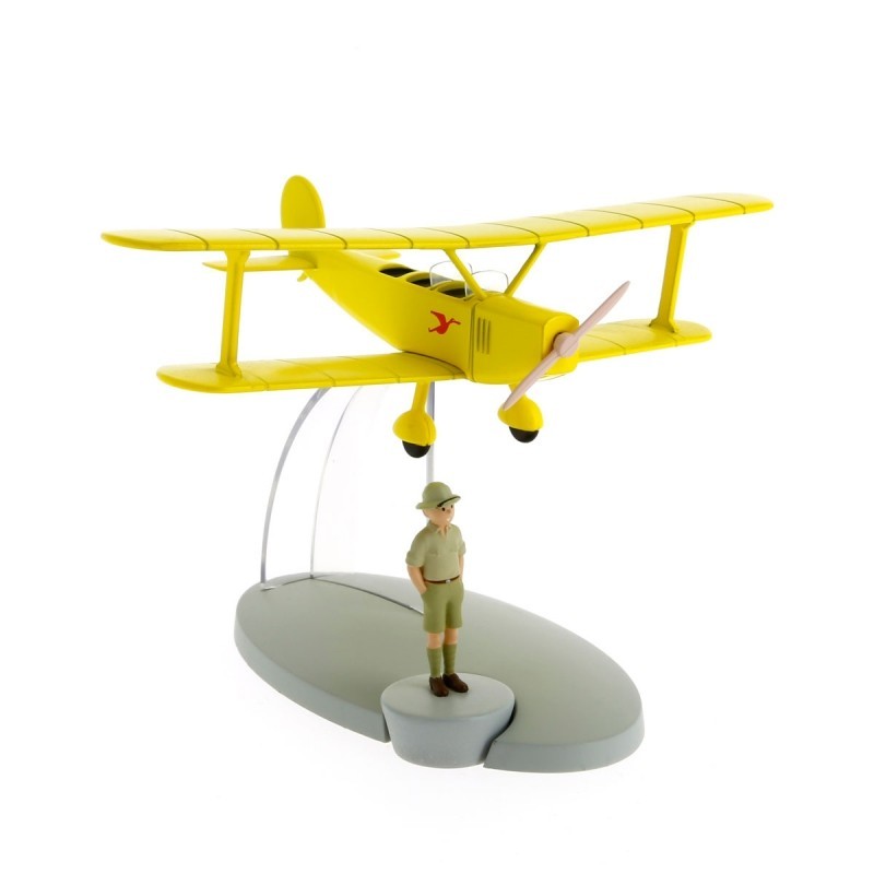 Avion Moulinsart Tintin - Fig 06 Biplan jaune + Tintin
