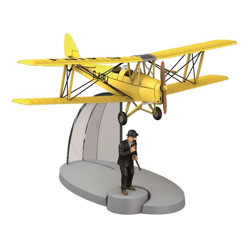Avion Moulinsart Tintin - Fig 11 Biplan d'acrobaties jaune + Dupond