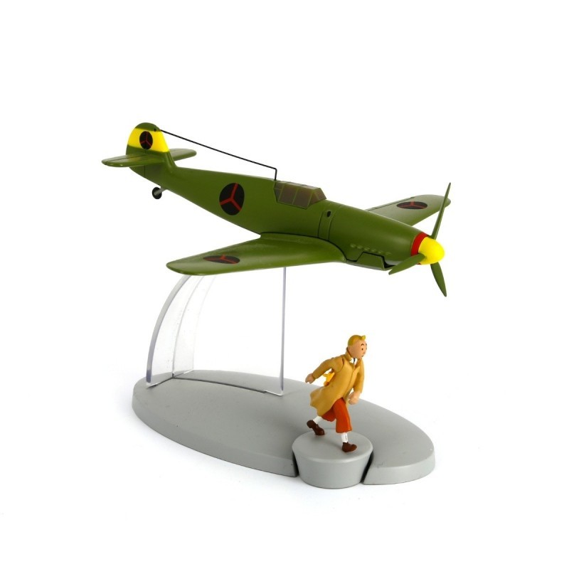 Avion Moulinsart Tintin - Fig 16 Chasseur bordure BF-109 + Tintin