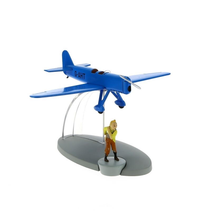 Avion Moulinsart Tintin - Fig 31 Avion de course bleu + Tintin
