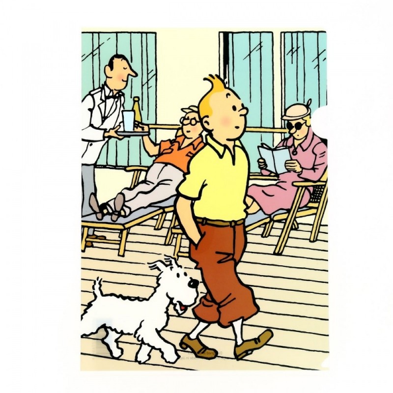 Chemise plastique Tintin A4-Tintin et Milou saluant - Accueil