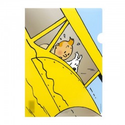 Papeterie Moulinsart Tintin - Chemise plastique A4 Crabe Hydravion jaune