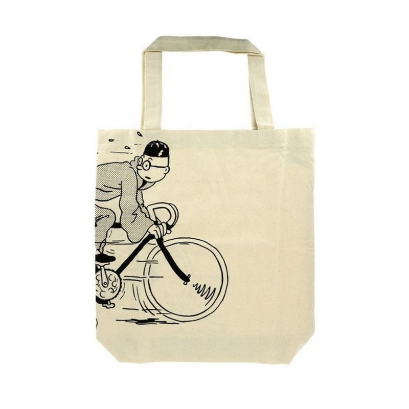 Bagagerie Moulinsart Tintin - Sac tissu coton Tintin à vélo