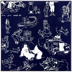 Plaque émaillée Tintin - Pages de garde "Bleues" 35x35