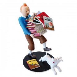 Figurine Moulinsart Tintin - Tintin tenant les albums Version 3