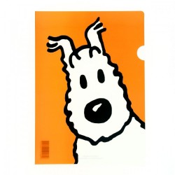 Papeterie Moulinsart Tintin - Chemise plastique A4 Milou portrait Orange