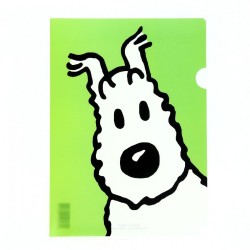 Papeterie Moulinsart Tintin - Chemise plastique A4 Milou portrait Vert