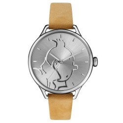 Horlogerie Moulinsart Tintin - Montre Tintin & Co : Classic "M" (Silver/Camel)
