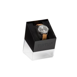 Horlogerie Moulinsart Tintin - Montre Tintin & Co : Classic "M" (Silver/Camel)