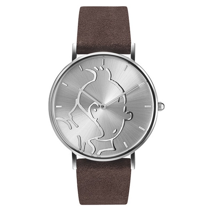 Horlogerie Moulinsart Tintin - Montre Tintin & Co : Classic "S" (Silver/Brown)