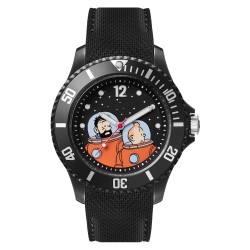 Horlogerie Moulinsart Tintin - Montre Tintin Lune : Sport Tintin et Haddock "S" (Black)
