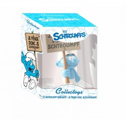 Collectoys Peyo Schtroumpfs - Schtroumpf pancarte "Je pense donc je schtroumpf"