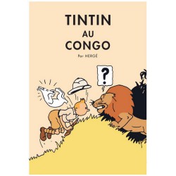 Poster Moulinsart Tintin - Couverture Album CV25 Congo colorisé