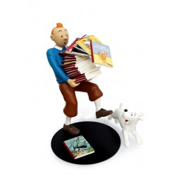 Figurine Moulinsart Tintin - Tintin tenant les albums Version 1