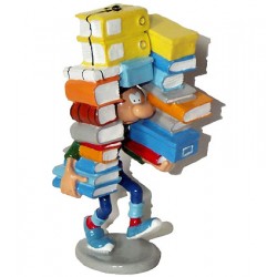 Pixi Franquin Gaston - Gaston portant une pile de livres et de documents