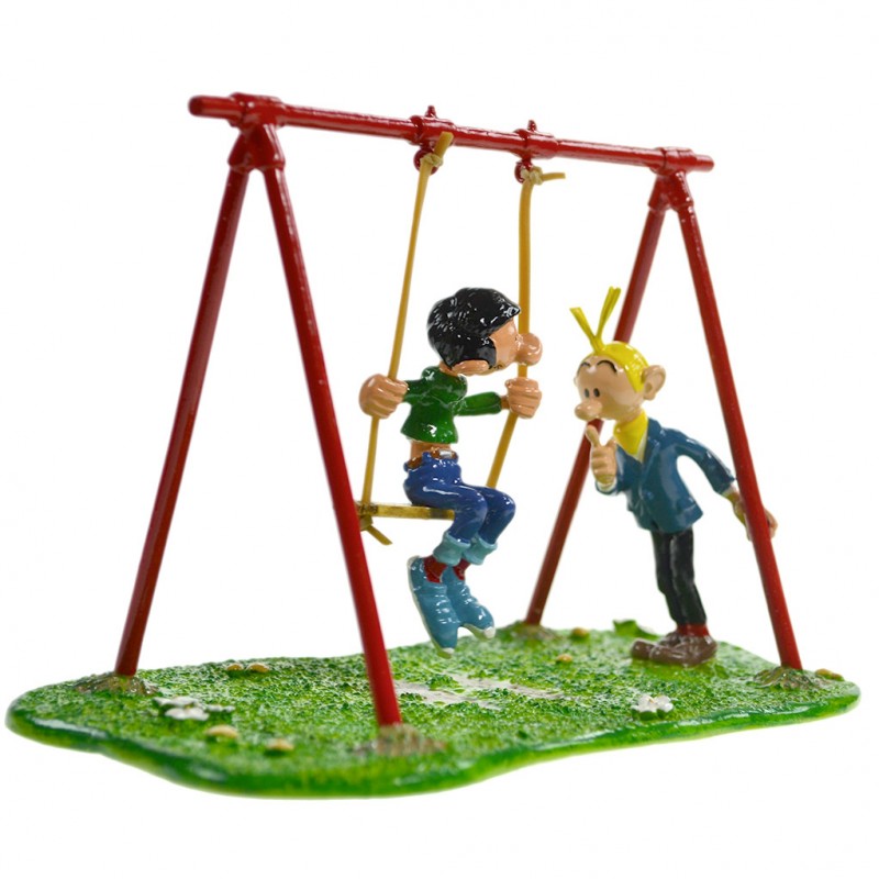 Pixi Franquin Gaston - Gaston sur sa balançoire à élastiques avec Fantasio