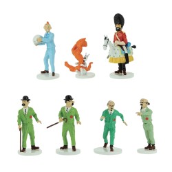 Moulinsart Tintin - Coffret série Lune (7 figurines) : Tintin, Milou, Haddock, Tournesol, Dupont, Dupond, Wolff
