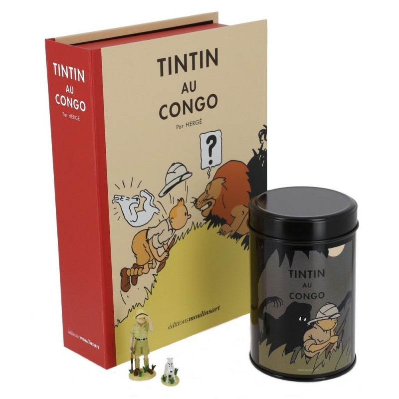 Moulinsart Tintin - Coffret Tintin et Milou au Congo VO (Homme Léopard)