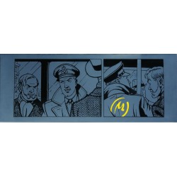 Plaque émaillée Blake & Mortimer - Marque Jaune négatif 94x37