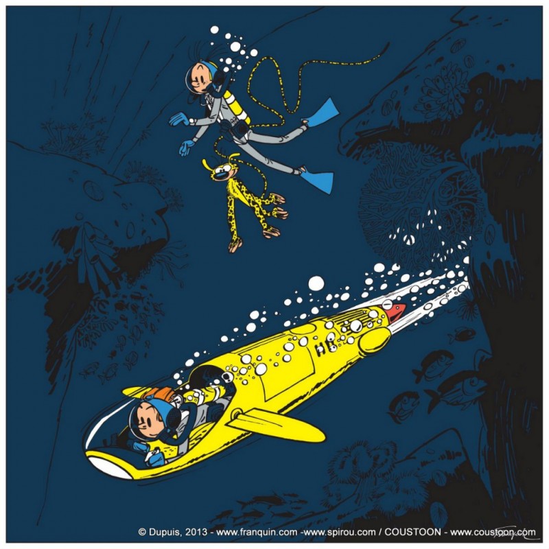 Plaque émaillée Spirou & Fantasio - Repaire de la Murène (Prestige) 59x59