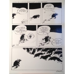 Plaque émaillée Franquin - Idées Noires Loups 28x36