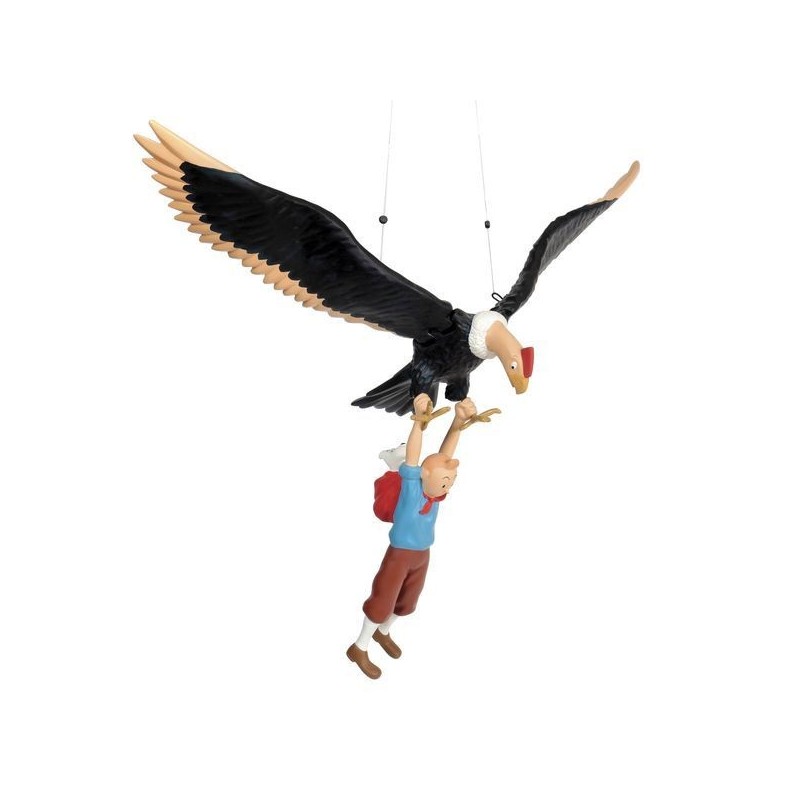 Leblon Moulinsart Tintin - Tintin et Milou suspendus au condor (15 cm)