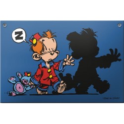 Plaque émaillée Petit Spirou - Petit Spirou somnambule 30x20