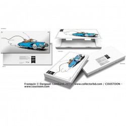Plaque émaillée Spirou & Fantasio - Turbotraction bleue 45x20