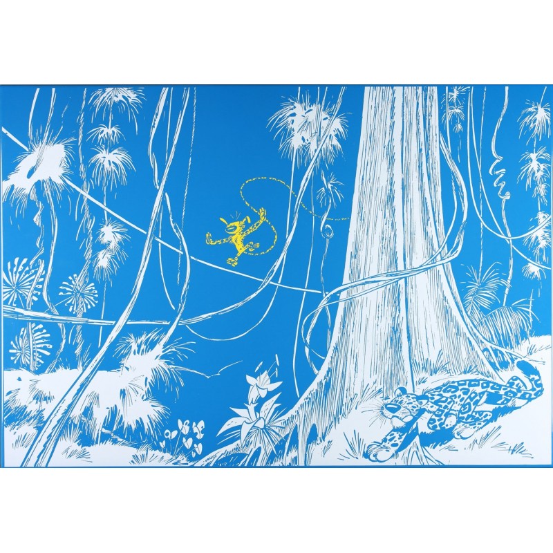 Plaque émaillée Spirou & Fantasio - Nid des Marsupilamis 72x50
