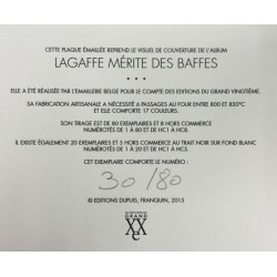 Plaque émaillée Gaston - Lagaffe mérite des baffes 80x80