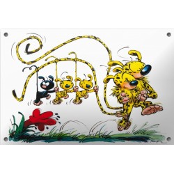 Plaque émaillée Marsupilami - Marsu Famille 30x20