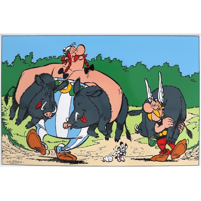 Plaque émaillée Astérix - Obélix & Compagnie 39x26