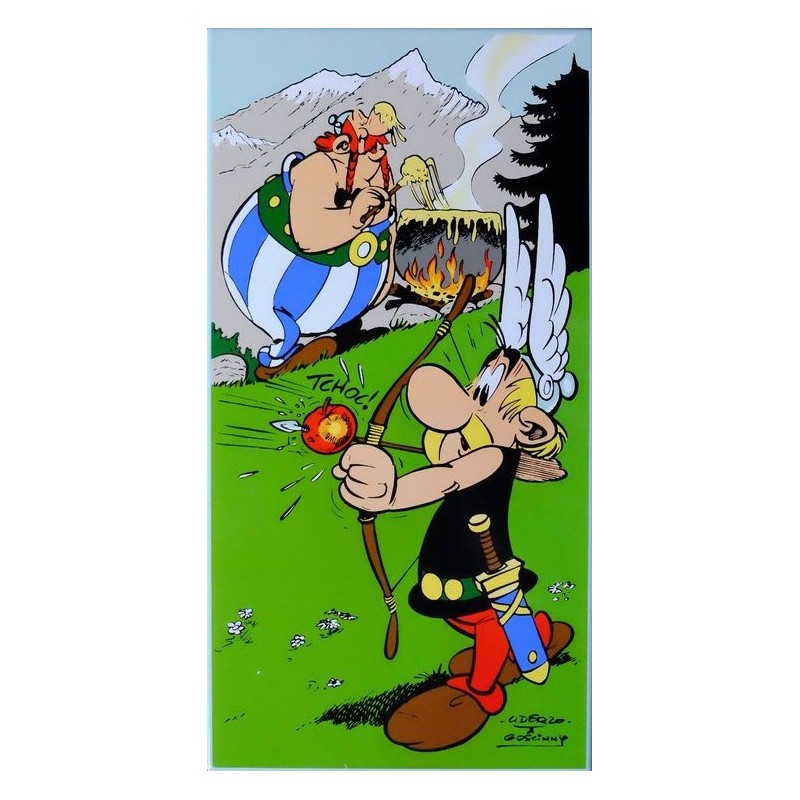 Plaque émaillée Astérix - Astérix Helvètes 26x50