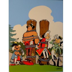 Plaque émaillée Astérix - Oumpah-Pah contre Foie-Malade 45x60