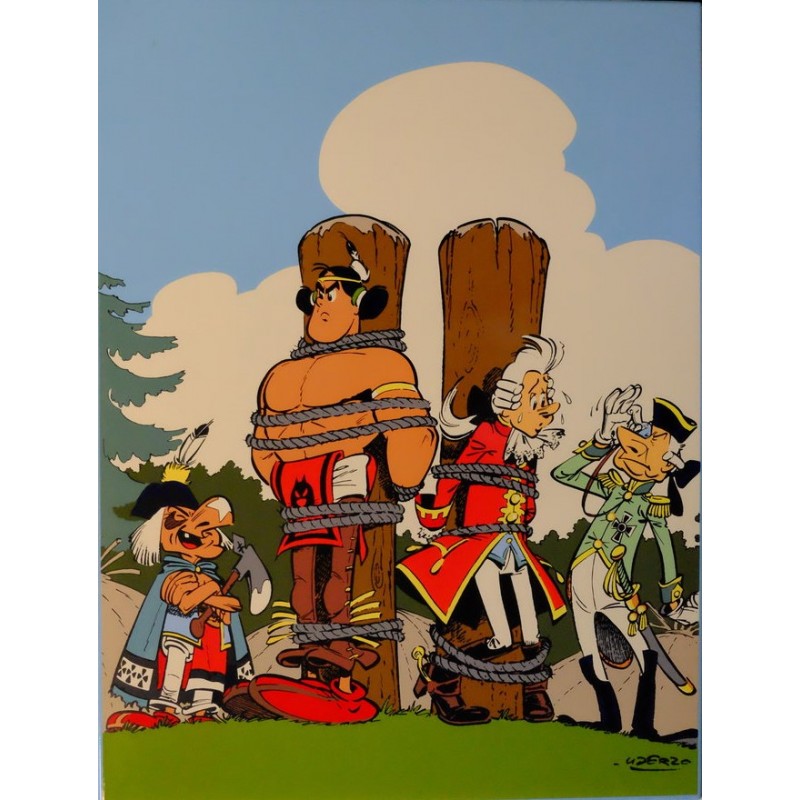 Plaque émaillée Astérix - Oumpah-Pah contre Foie-Malade 45x60