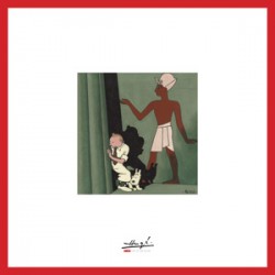 Lithographie Moulinsart Tintin - Cigares du Pharaon couverture (encadrée) 37,5x37,5
