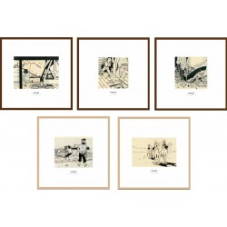 Lithographie Moulinsart Tintin - Crabe escalier (encadrée) 37,5x37,5